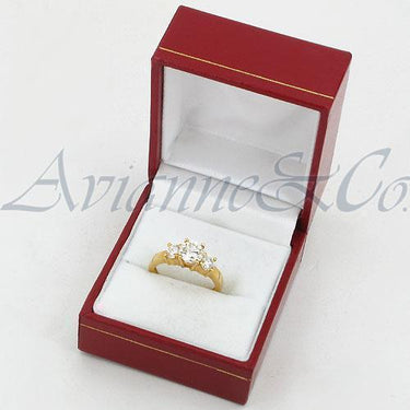 18K Yellow Solid Gold Clarity Enhanced  Diamond Three Stone Engagement Ring 1.72 Ctw